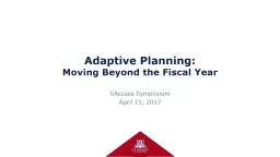 Adaptive Planning:  Moving Beyond the Fiscal Year