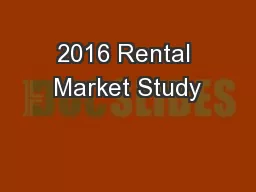 2016 Rental Market Study