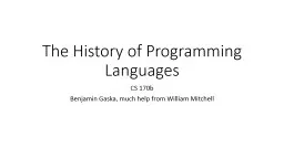 The History of Programming Languages