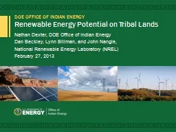 Renewable Energy Potential on Tribal Lands