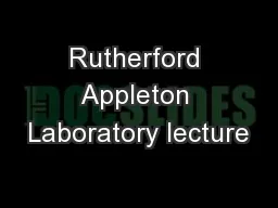 Rutherford Appleton Laboratory lecture