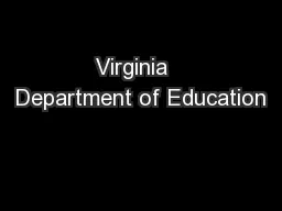 Virginia   Department of Education