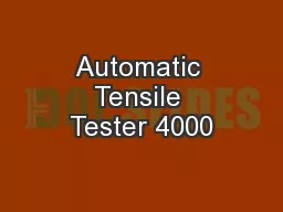Automatic Tensile Tester 4000