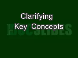Clarifying  Key  Concepts