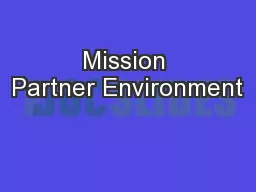 Mission Partner Environment