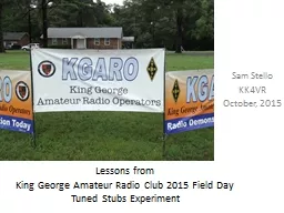 Lessons from King George Amateur Radio Club 2015 Field Day