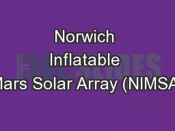 Norwich Inflatable Mars Solar Array (NIMSA)