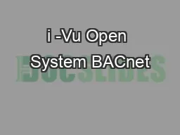 i -Vu Open System BACnet