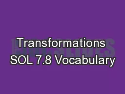 Transformations SOL 7.8 Vocabulary