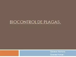 Biocontrol de plagas.  Cabrera Mariana.