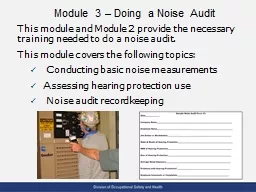 Module 3 – Doing a Noise Audit