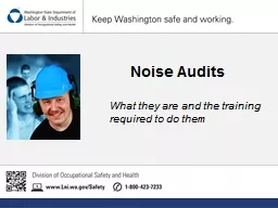 Noise Audits What they are and the training  required to do them