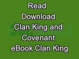 Read  Download Clan King and Covenant eBook Clan King