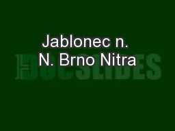 Jablonec n. N. Brno Nitra
