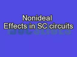 Nonideal Effects in SC circuits