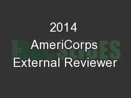 2014 AmeriCorps External Reviewer