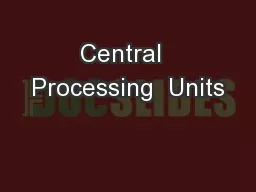 Central  Processing  Units