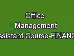 Office  Management Assistant Course-FINANCE
