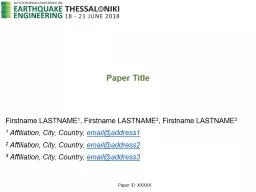 Paper Title Firstname  LASTNAME