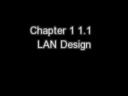 Chapter 1 1.1  LAN Design