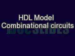HDL Model Combinational circuits