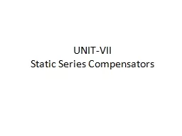 UNIT-VII Static Series Compensators