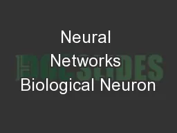 Neural Networks Biological Neuron