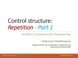 Control structure:  Repetition