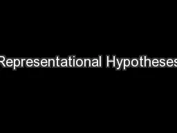 Representational Hypotheses
