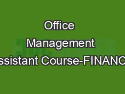 Office  Management Assistant Course-FINANCE