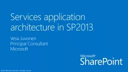 Services application  architecture in SP2013