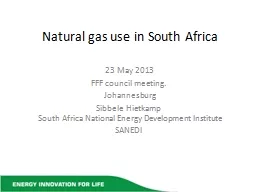 Natural gas use in South Africa