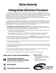 Application Undergraduate Admissions Procedures With n