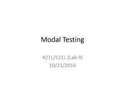 Modal Testing 421L/521L (Lab 9)