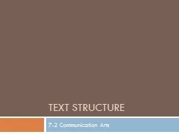 text structure 7-2 Communication Arts