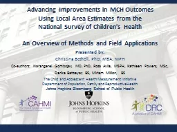 Advancing Improvements in MCH Outcomes