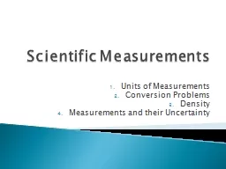 Scientific Measurements Units of Measurements