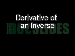 Derivative of an Inverse