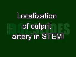Localization of culprit artery in STEMI