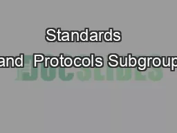 Standards  and  Protocols Subgroup