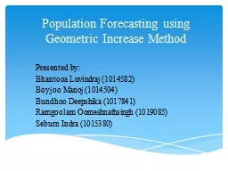 Population Forecasting using