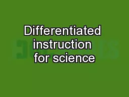 Differentiated instruction for science