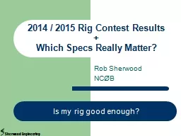 Rob Sherwood NC Ø B 2014 / 2015 Rig Contest Results