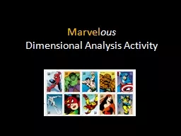 Marvel ous  Dimensional Analysis Activity