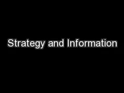 Strategy and Information