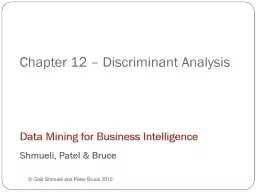 Chapter 12 – Discriminant Analysis