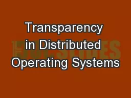 Transparency in Distributed Operating Systems