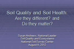 Soil Quality and Soil Health: