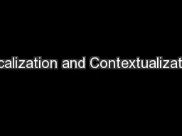 Localization and Contextualization