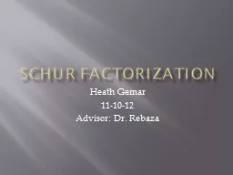 Schur  Factorization Heath